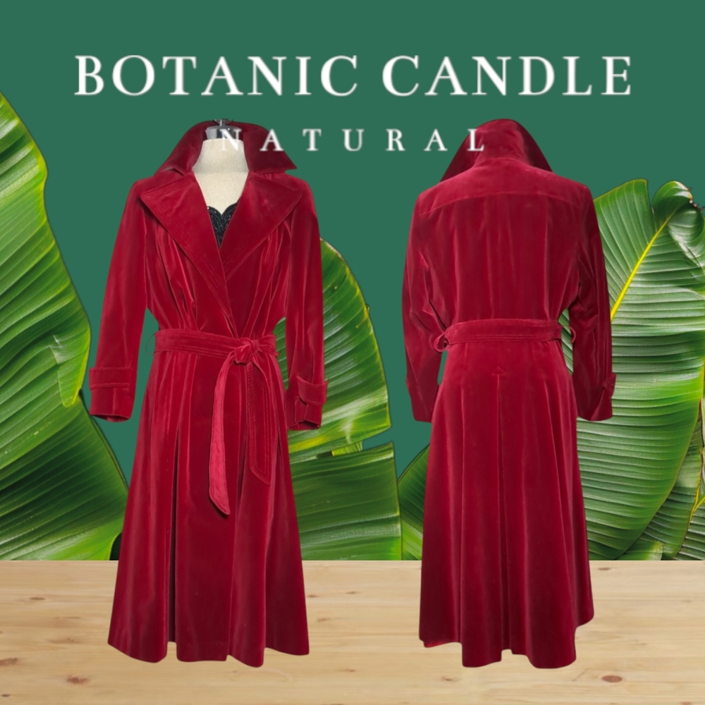 Lou Ritchie Luxury Burgundy Wrap Long  Trench Coat Size M/L